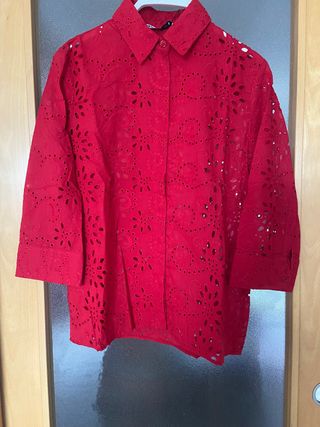 Camisa popelin bordados zw coleccion Zara