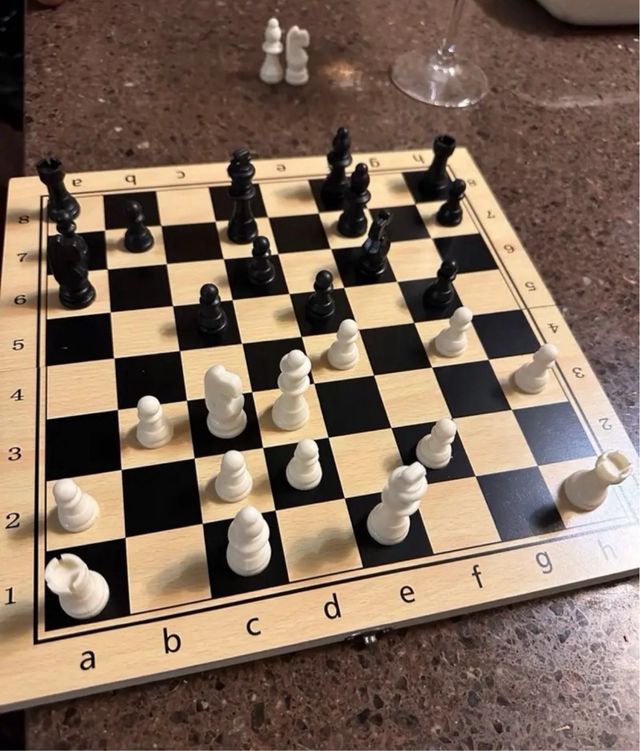 Set de ajedrez de madera 3 en 1