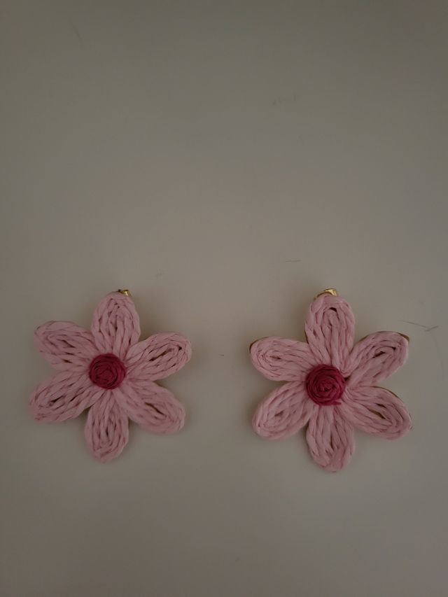 Pendientes flor Mango fucsia y rosa