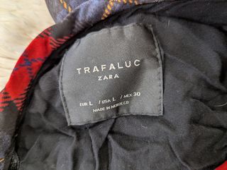 Chaqueta de cuadros talla L ZARA