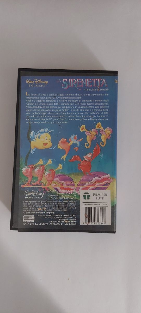 La Sirenetta vhs Walt Disney