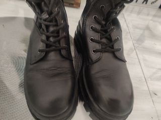 Botas piel militares altas mujer