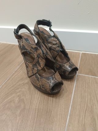 Sandalias Piel Mango Animal Print 