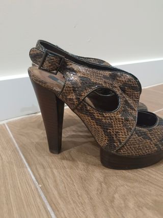 Sandalias Piel Mango Animal Print 