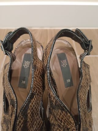 Sandalias Piel Mango Animal Print 