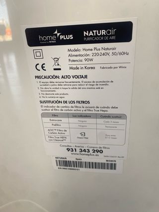 Home Plus Naturair purificador aire 150m