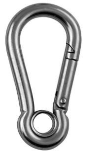 Mosquetón de acero inoxidable tipo gancho