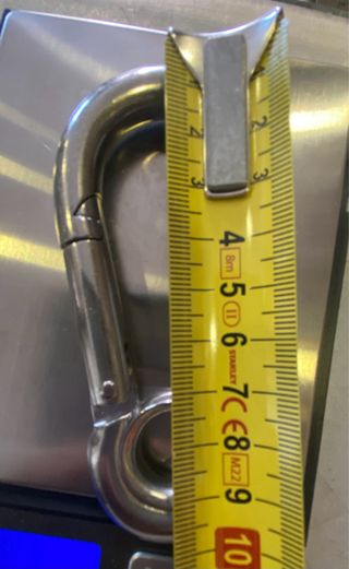 Mosquetón de acero inoxidable tipo gancho