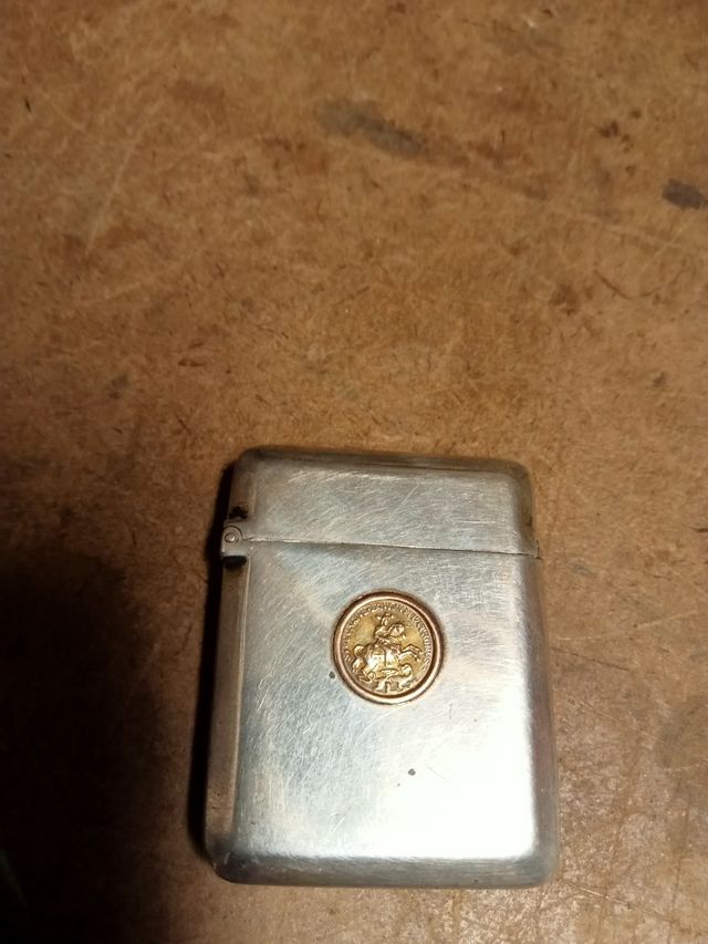 Cerillero Plateado Antiguo.San Jorge.