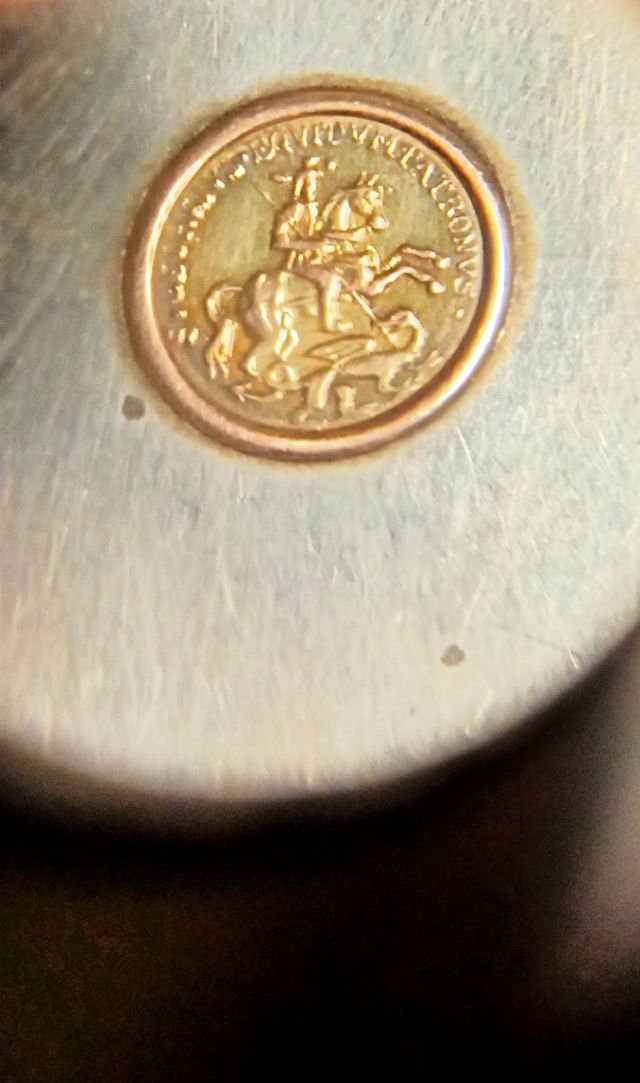 Cerillero Plateado Antiguo.San Jorge.