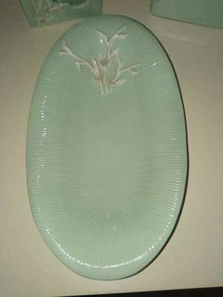  Joyero y Bandeja Cerámica Porcelana.