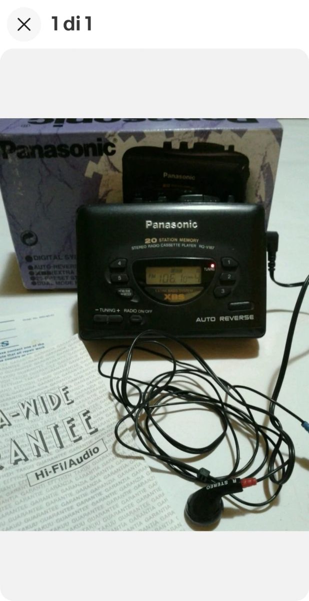 Stereo cuffia cassette e radio panasonic