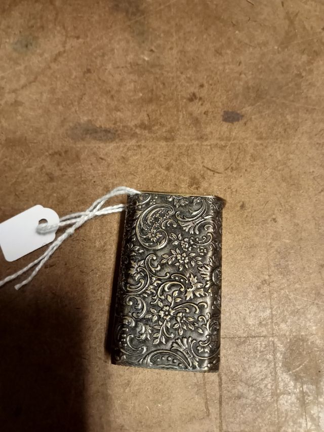 Cajita Cerillero Metal Antiguo.con Cerillas.Cera.