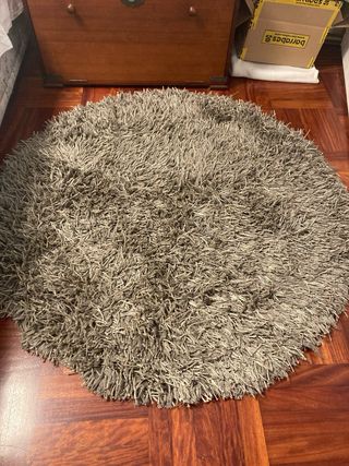 Alfombra, redonda gris