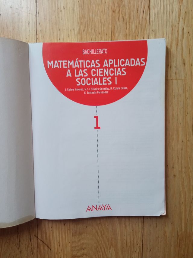 Libro de matemáticas de primero de Bachi