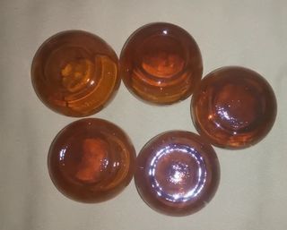 5 vasos cristal soplado con hilo dorado