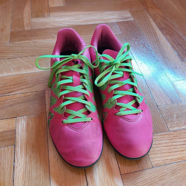 Botas fútbol Adidas X 15.4 multitaco rosa-verde-ne