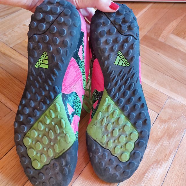 Botas fútbol Adidas X 15.4 multitaco rosa-verde-ne