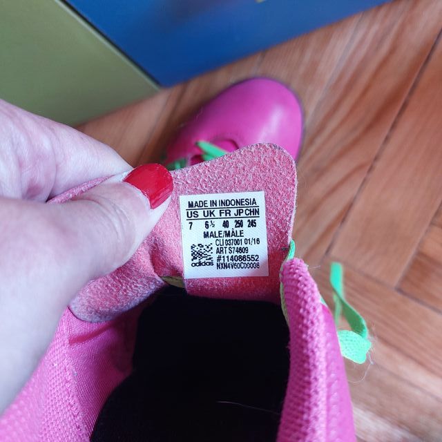 Botas fútbol Adidas X 15.4 multitaco rosa-verde-ne