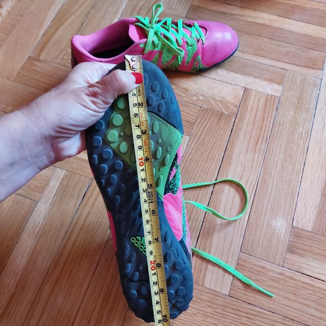 Botas fútbol Adidas X 15.4 multitaco rosa-verde-ne