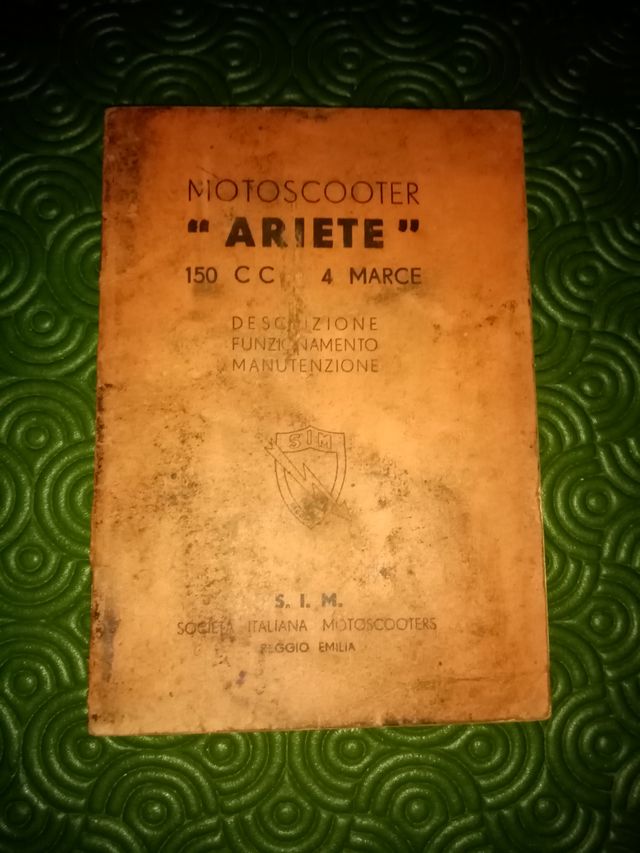 Libretto uso d’epoca motoscooter ARIETE 150 1954