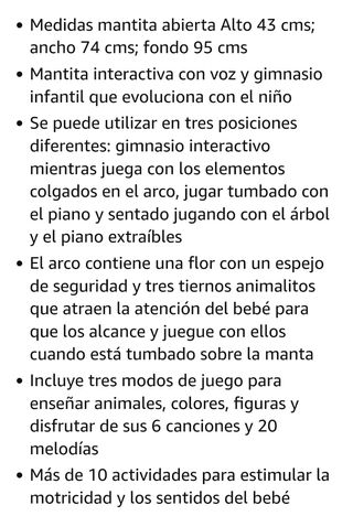 Gimnasio bebé manta de juegos Vtech