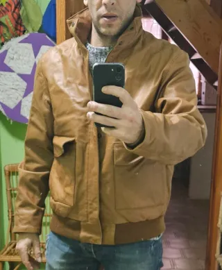 Cazadora piel hombre