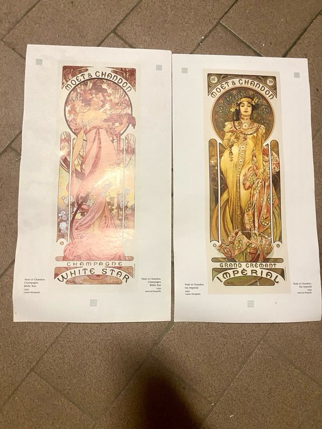 Due stampe riproduzione vintage Moët Chandon