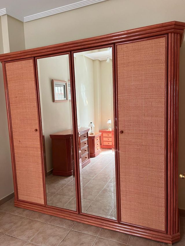 Dormitorio matrimonio de caña de bambú salmón