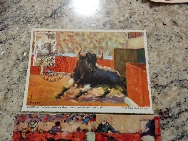 Lote 3 postales toros. Selladas 1960