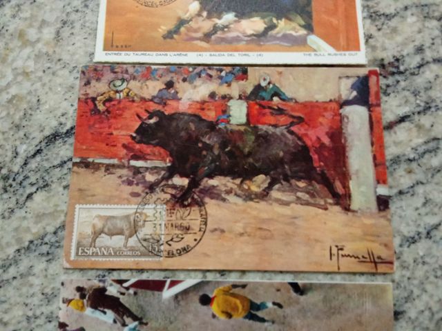 Lote 3 postales toros. Selladas 1960