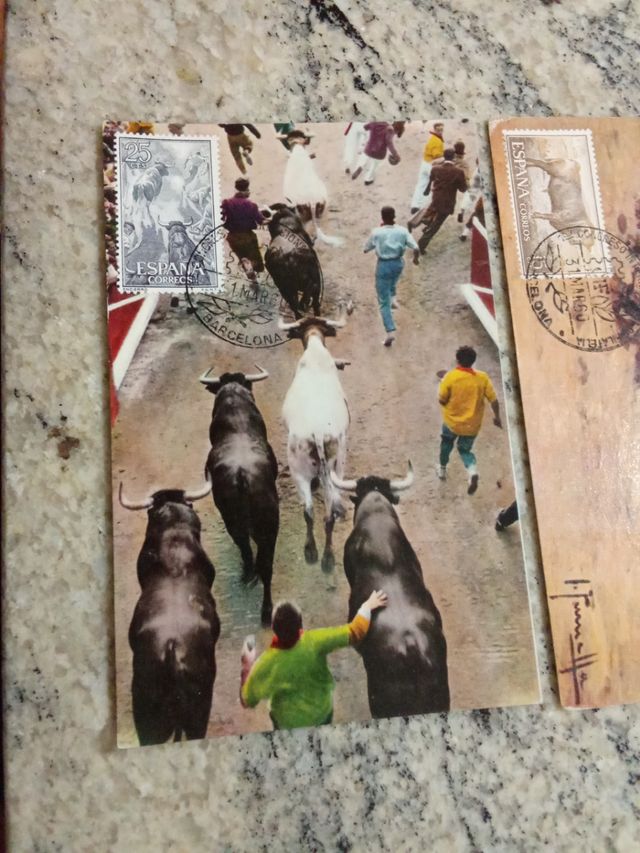 Lote 3 postales toros. Selladas 1960