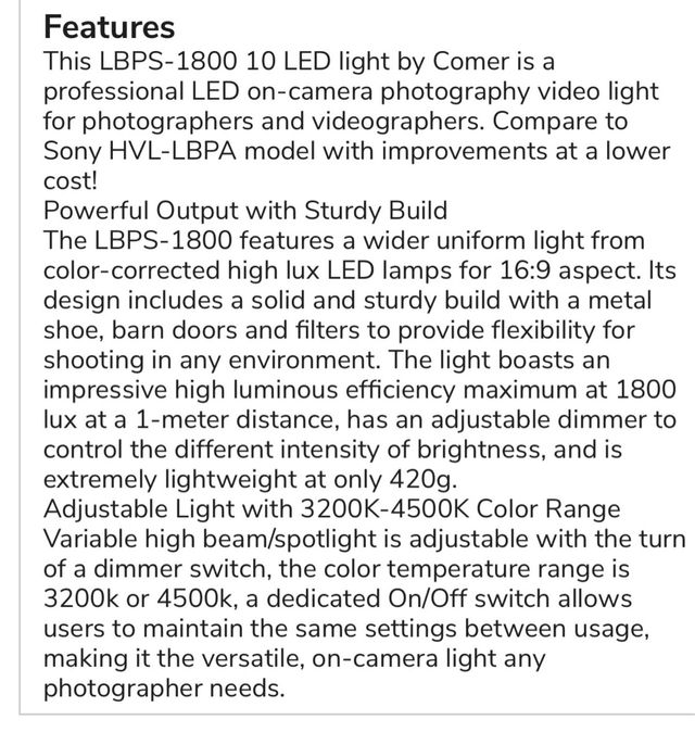 Flash led profesional Comer lbps1800