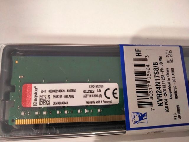 RAM Kingston 8gb ddr4 2400mhz