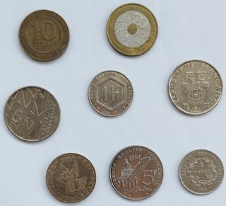8 MONEDAS CONMEMORATIVAS FRANCIA 