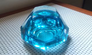 Cenicero azul Seguso cristal de Murano