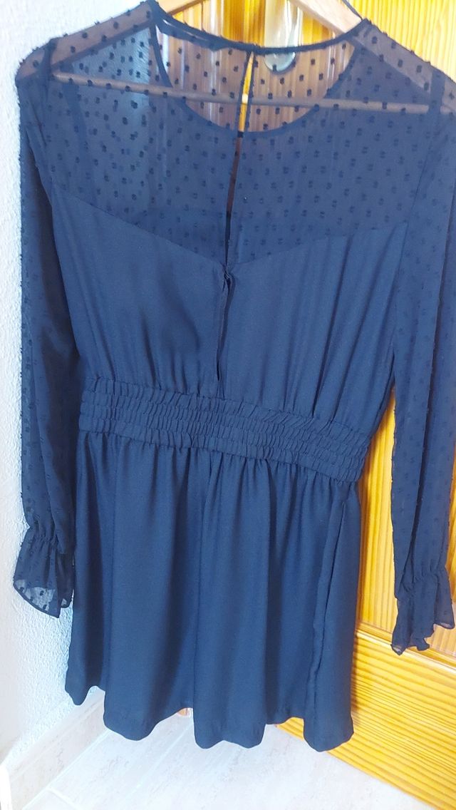 Vestido pantalón fiesta plumeti Zara