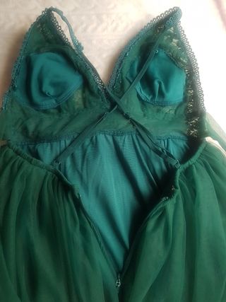 Vestido fiesta verde,talla 36.38