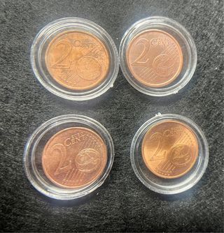 Monedas (6) 1 y 2 Céntimos de Euro Alemania