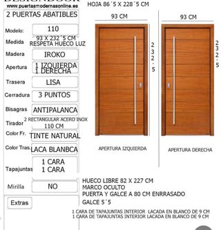 Puerta blindada nueva de iroko exterior