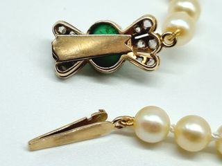 COLLAR PERLAS ORO Y DIAMANTES