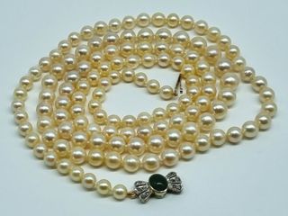 COLLAR PERLAS ORO Y DIAMANTES