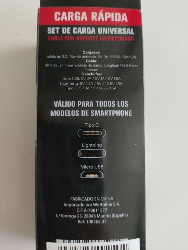Cargador universal smartphone tablet