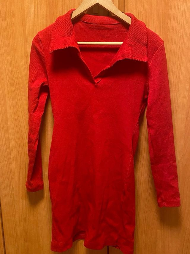 Vestido rojo micropunto Shein