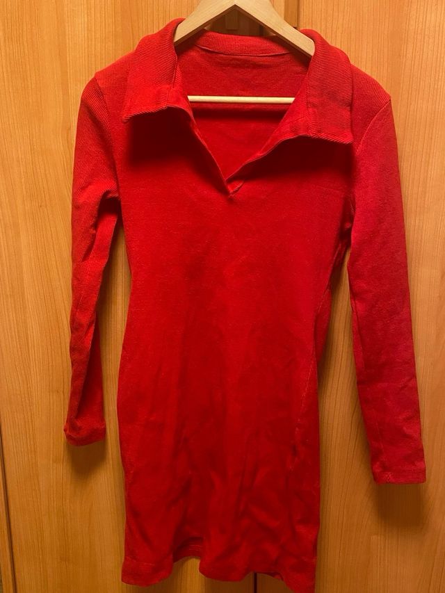 Vestido rojo micropunto Shein