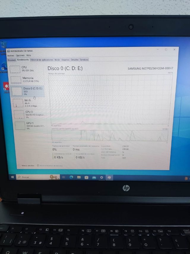 Portátil i7 16 GB RAM SSD Nvidia Quadro