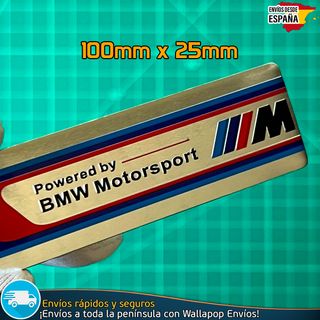 Emblema Logo Powered by BMW M Motorsport Metálico