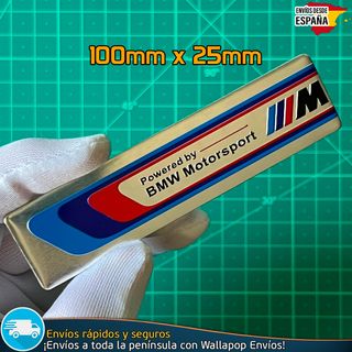 Emblema Logo Powered by BMW M Motorsport Metálico