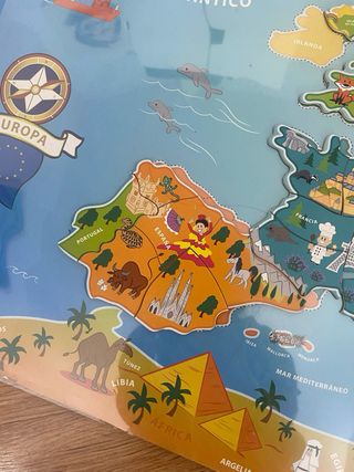 Puzzle infantil imanes paises mapamundi