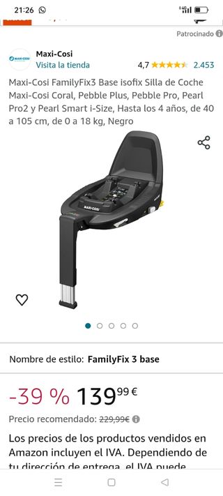 Base Isofix Maxicosi family 3